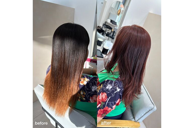 濃いピンクカラーを実現するためのブリーチレベルと施術プラン｜alana平尾店
