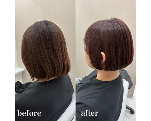 襟足すっきりのミニボブ｜春に向けて可愛らしい印象に
