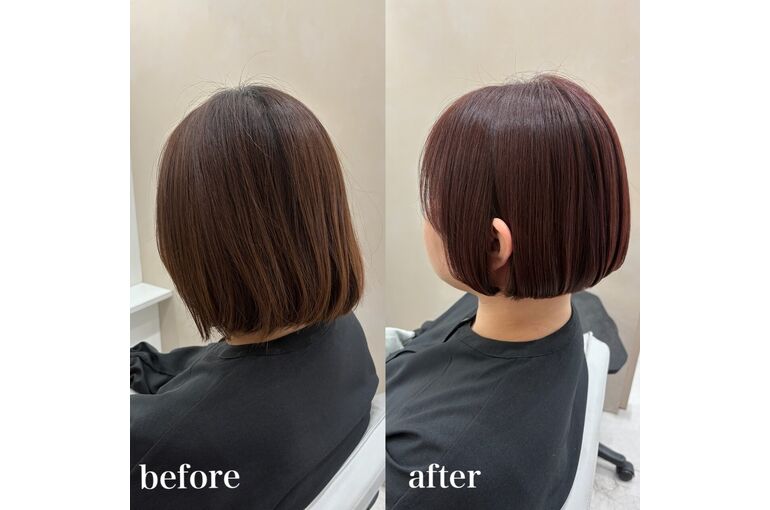 襟足すっきりのミニボブ｜春に向けて可愛らしい印象に