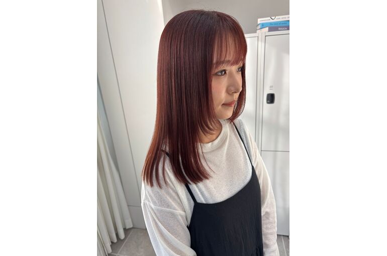 ブリーチなしで楽しめるオレンジブラウンカラー 松崎