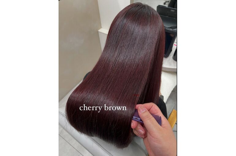 艶と透明感を両立！cherry brown【髪質改善カラー】