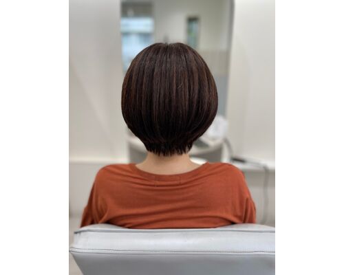 丸みショート×艶で後ろ姿も綺麗に【髪質改善カラー】
