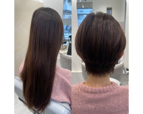 首元スッキリ！ショートでキレイ見えするスタイルに。
