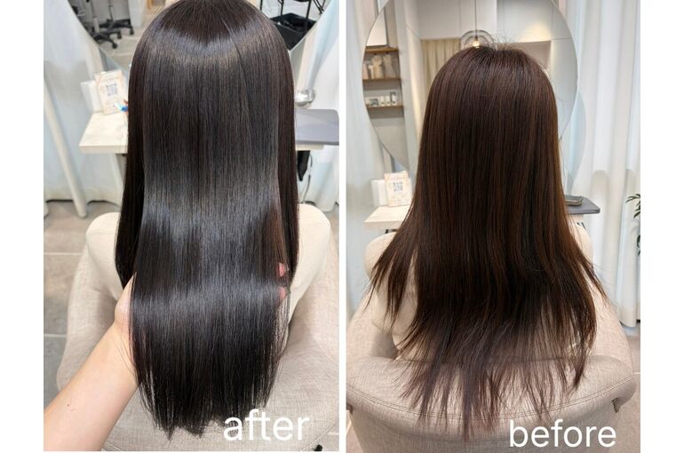 乾かすだけでこのツヤ！艶々髪質改善ストレート 松崎